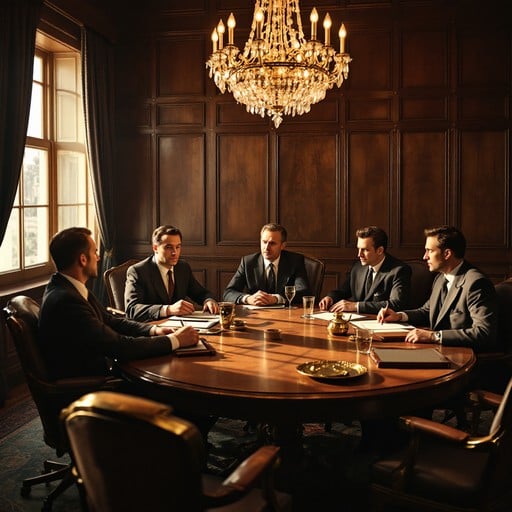 Boardroom met kroonluchter