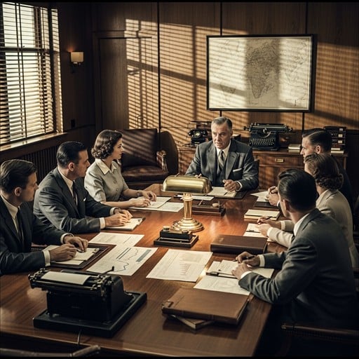 Boardroom met strategische kaart